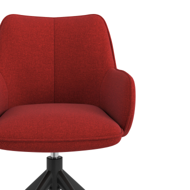 meeting room chair red swivel fabric upholstered armrests 5
