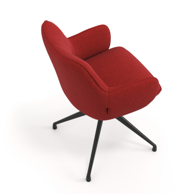 meeting room chair red swivel fabric upholstered armrests 7