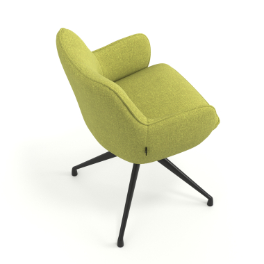 meeting room chair green swivel fabric upholstered armrests 7
