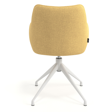 meeting room chair yellow swivel fabric upholstered armrests 6