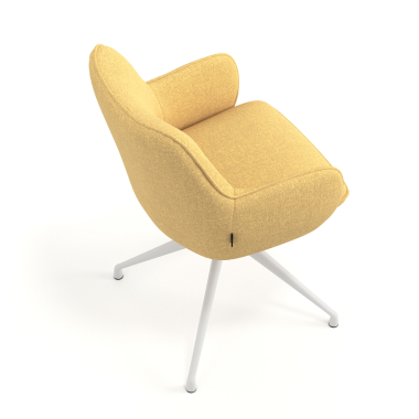 meeting room chair yellow swivel fabric upholstered armrests 7