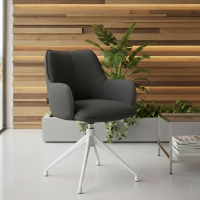 Upholstered meeting chair Nora, aluminium base