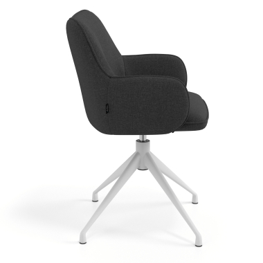 meeting room chair anthracite swivel fabric upholstered armrests 3
