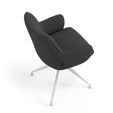 meeting room chair anthracite swivel fabric upholstered armrests 7