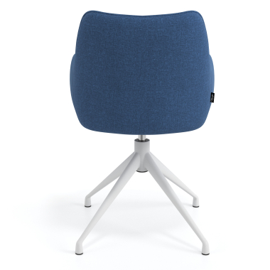 meeting room chair blue swivel fabric upholstered armrests 6