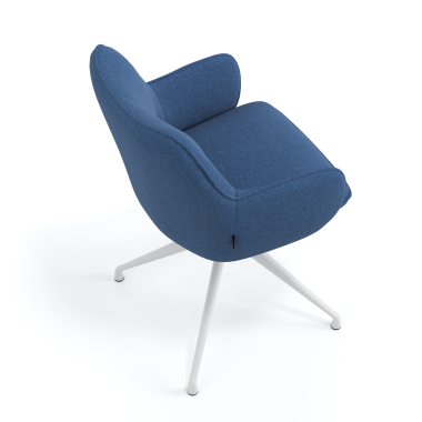 meeting room chair blue swivel fabric upholstered armrests 7