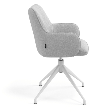 meeting room chair gray swivel fabric upholstered armrests 3