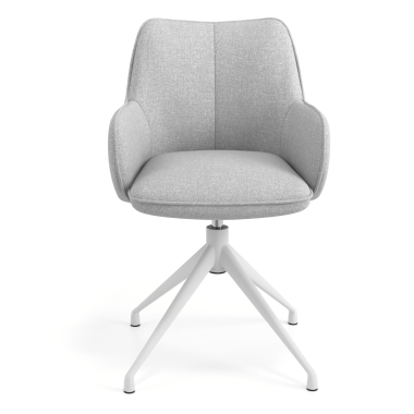 meeting room chair gray swivel fabric upholstered armrests 4