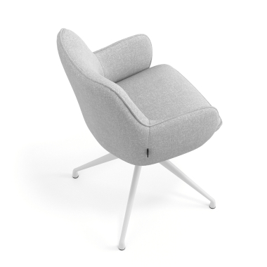 meeting room chair gray swivel fabric upholstered armrests 7