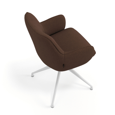 meeting room chair brown swivel fabric upholstered armrests 7