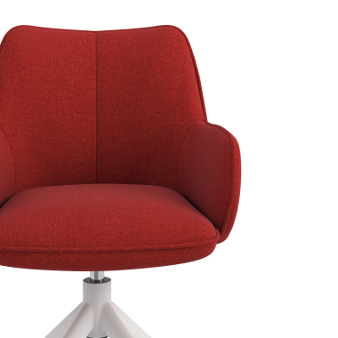 meeting room chair red swivel fabric upholstered armrests 5