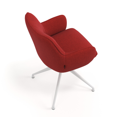 meeting room chair red swivel fabric upholstered armrests 7