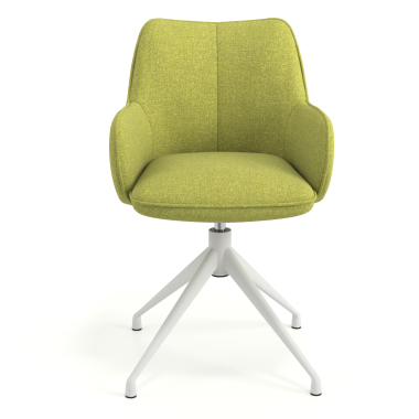 meeting room chair green swivel fabric upholstered armrests 4