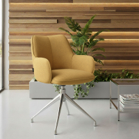 Upholstered meeting chair Nora, aluminium base