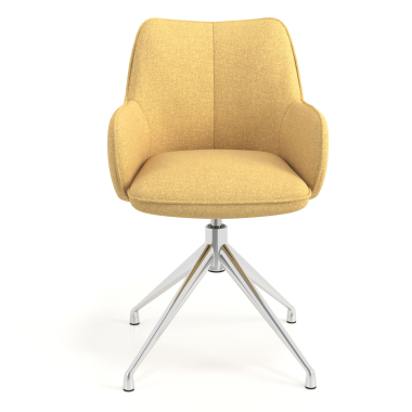 meeting room chair yellow swivel fabric upholstered armrests 4