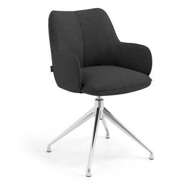 meeting room chair anthracite swivel fabric upholstered armrests 1