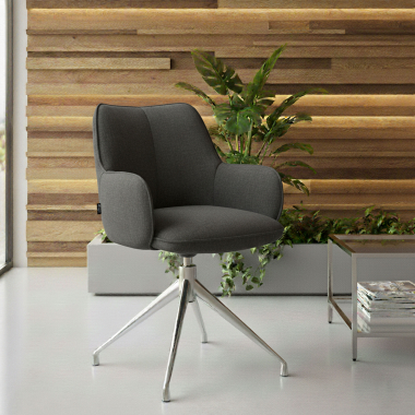 meeting room chair anthracite swivel fabric upholstered armrests 2