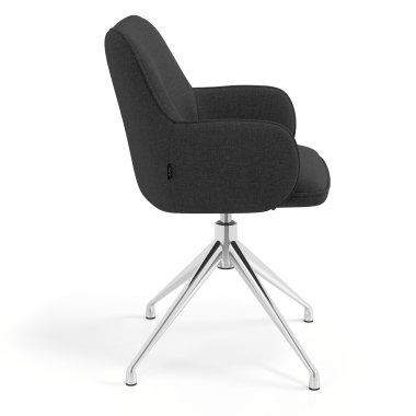 meeting room chair anthracite swivel fabric upholstered armrests 3