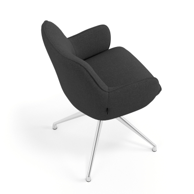 meeting room chair anthracite swivel fabric upholstered armrests 7