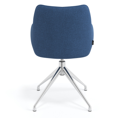 meeting room chair blue swivel fabric upholstered armrests 6