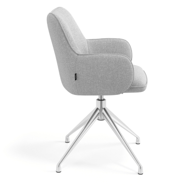 meeting room chair gray swivel fabric upholstered armrests 3