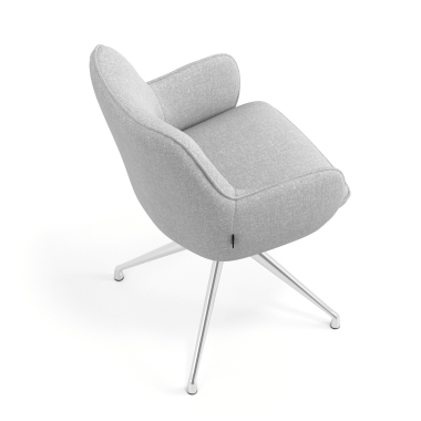 meeting room chair gray swivel fabric upholstered armrests 7