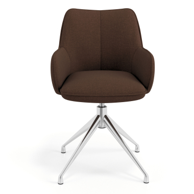 meeting room chair brown swivel fabric upholstered armrests 4