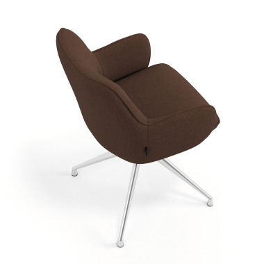 meeting room chair brown swivel fabric upholstered armrests 7