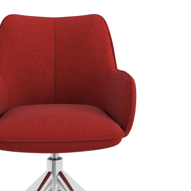 meeting room chair red swivel fabric upholstered armrests 5