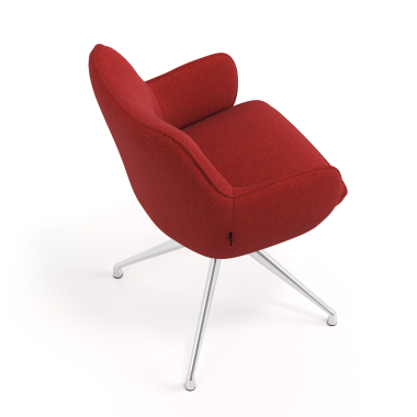 meeting room chair red swivel fabric upholstered armrests 7