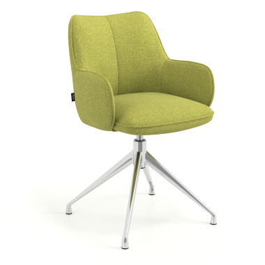meeting room chair green swivel fabric upholstered armrests 1