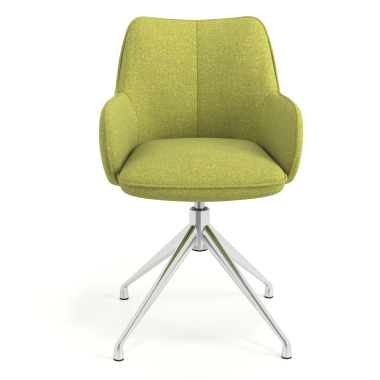 meeting room chair green swivel fabric upholstered armrests 4