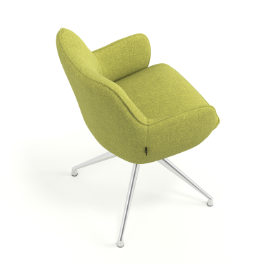 meeting room chair green swivel fabric upholstered armrests 7