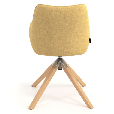 meeting room chair yellow wooden swivel fabric upholstered armrests 6