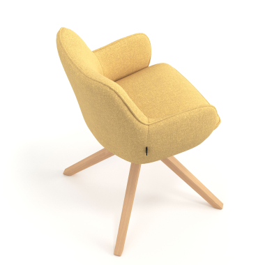 meeting room chair yellow wooden swivel fabric upholstered armrests 7