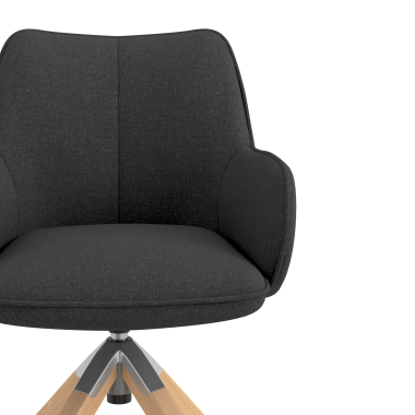 meeting room chair anthracite wooden swivel fabric upholstered armrests 5