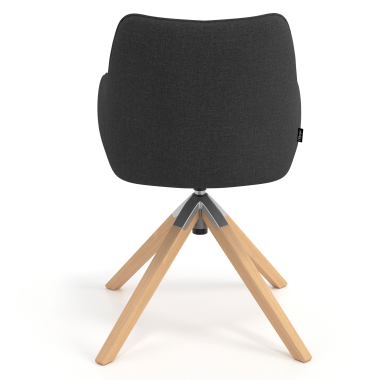 meeting room chair anthracite wooden swivel fabric upholstered armrests 6