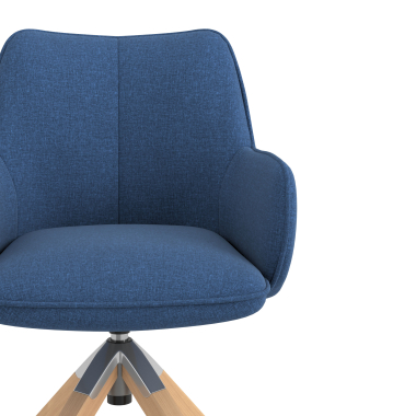 meeting room chair blue wooden swivel fabric upholstered armrests 5