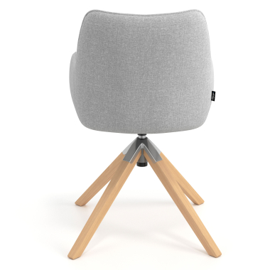 meeting room chair gray wooden swivel fabric upholstered armrests 6