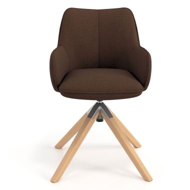 meeting room chair brown wooden swivel fabric upholstered armrests 4