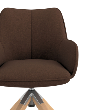 meeting room chair brown wooden swivel fabric upholstered armrests 5