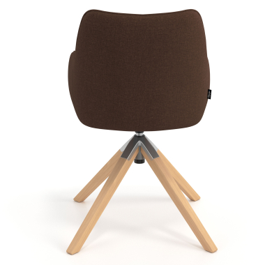 meeting room chair brown wooden swivel fabric upholstered armrests 6