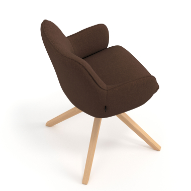 meeting room chair brown wooden swivel fabric upholstered armrests 7