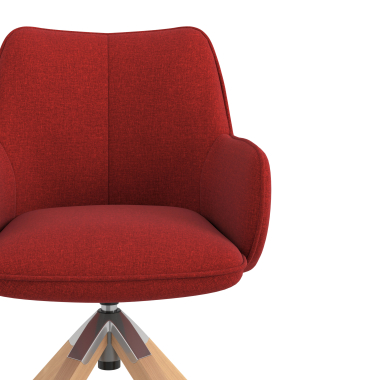 meeting room chair red wooden swivel fabric upholstered armrests 5