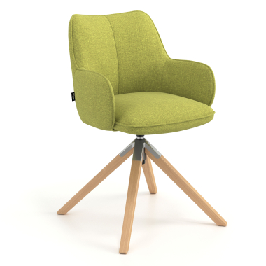 meeting room chair green wooden swivel fabric upholstered armrests 1