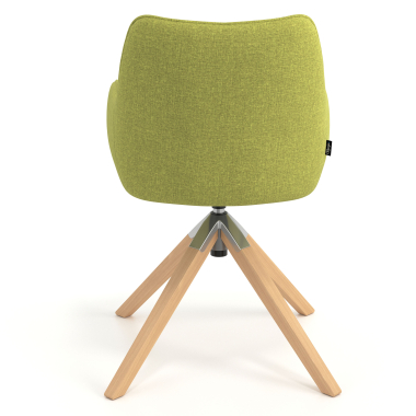 meeting room chair green wooden swivel fabric upholstered armrests 6
