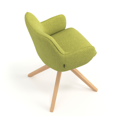 meeting room chair green wooden swivel fabric upholstered armrests 7