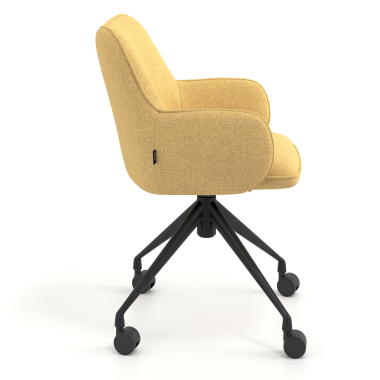 meeting room chair yellow swivel with casters fabric upholstered armrests 3