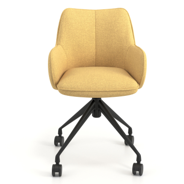 meeting room chair yellow swivel with casters fabric upholstered armrests 4