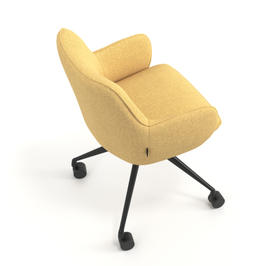 meeting room chair black yellow swivel with casters fabric upholstered armrests 7
